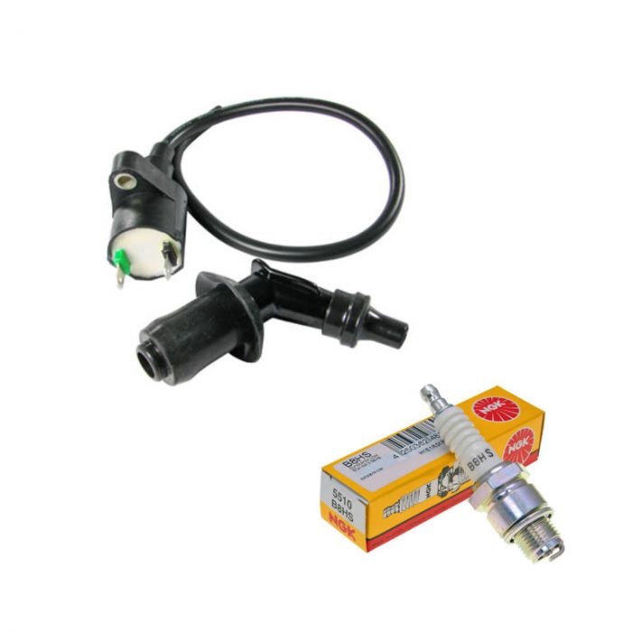 Zündspule + Zündkerze NGK B8HS + Zündkerzenstecker Kymco 2-Takt 50