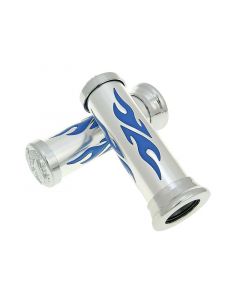 Griffe Satz Custom Flame Chrom blau