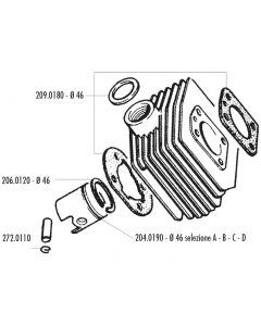 Kolben Satz Polini 70ccm 46mm (D) für MBK AV-10, AV-51, 92GT, M16