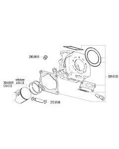 Kolben Satz Polini 165ccm 64mm (B) für Cagiva 125 2T LC C10, C12