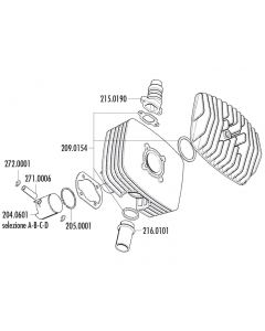 Kolben Satz Polini Serie 6000 80ccm 48mm (D) für Zündapp Corsa 50