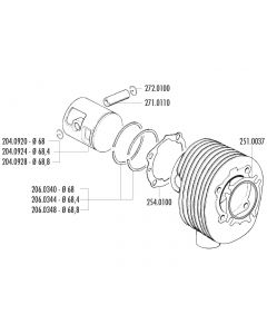 Kolbenring Polini 68mm für Vespa 200 PE, PX