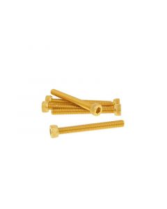 Schraubensatz 6 Stück Innensechskant Alu gold - M5x45