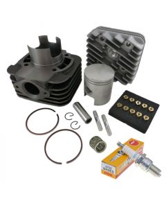 70ccm Zylinder Kit + Zündkerze NGK B9ES + Nadellager + Düsenset Piaggio AC