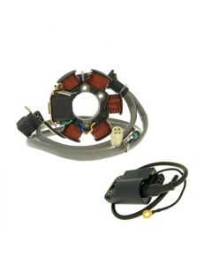 Lichtmaschine Stator + CDI mit Zündspule für Piaggio, Gilera (-98)