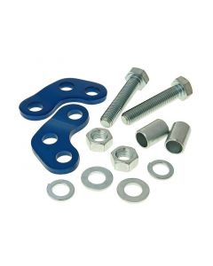 Stoßdämpfer Adapter Erhöhung / Tieferlegung blau für Derbi Senda (00-), Aprilia RX, SX, Gilera RCR, SMT