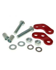 Stoßdämpfer Adapter Erhöhung / Tieferlegung rot für Derbi Senda (00-), Aprilia RX, SX, Gilera RCR, SMT