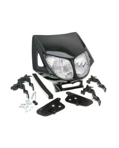 Scheinwerfermaske Enduro Doppeloptik schwarz