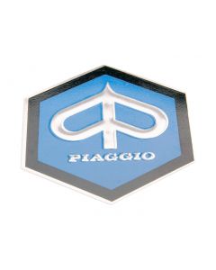 Emblem Piaggio zum Kleben 6-eckig 42mm glatt für Kaskade für Piaggio Ape, Vespa Gl, Rally