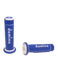 Griffe Satz Domino A180 ATV Daumengas 22/22mm blau-weiß