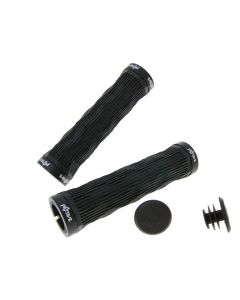 n8tive Doppel Lock-On Griff Set GEO 130mm - schwarz