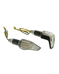 Blinker Set M10 LED schwarz Sidewinder Klarglas