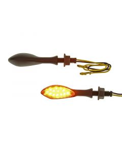 Blinker Set M8 LED schwarz Palpebra Klarglas