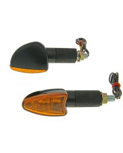 Blinker Set M8 schwarz Edge orange, lang