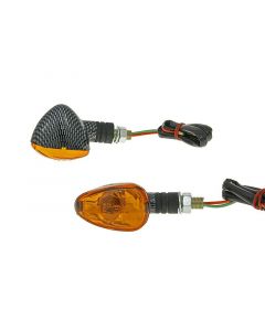 Blinker Set M10 Carbon-Look Doozy orange, kurz