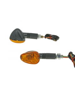 Blinker Set M10 Carbon-Look Doozy orange, lang