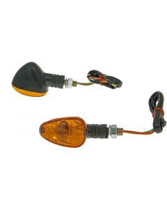 Blinker Set M10 schwarz Doozy orange, kurz