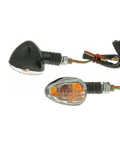 Blinker Set M10 schwarz Doozy klar, kurz