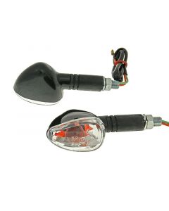 Blinker Set M10 schwarz Doozy klar, lang